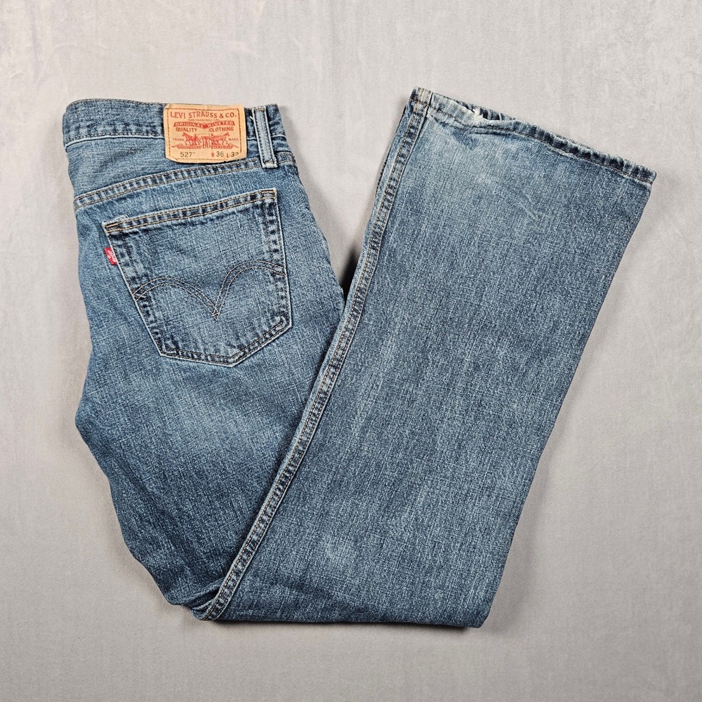 Levi's 527 Bootcut Jeans Mens 36x32 (Actual 38x32) Blue Slim Fit Denim Low‎ Rise